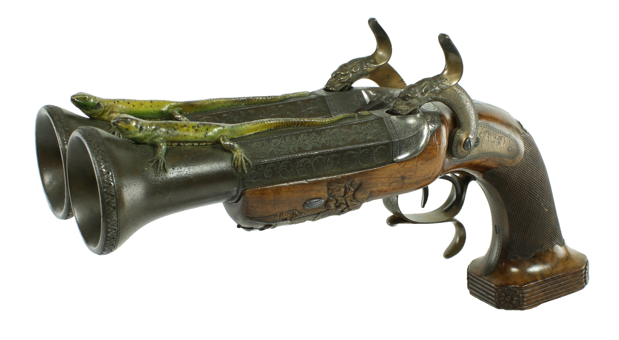 pistola-trabuco con doble cañón del general Antonio Caballero 
